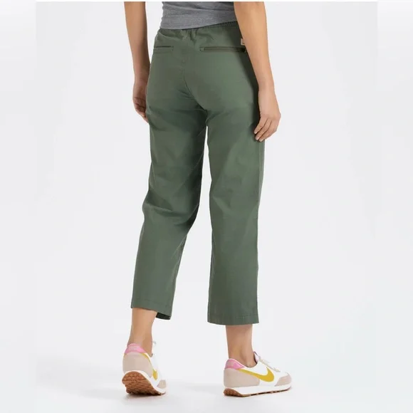 VUORI Women's Ripstop Wide Leg Cropped Pants Army Green Size Large EUC VW416 - Picture 2 of 12